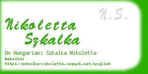 nikoletta szkalka business card